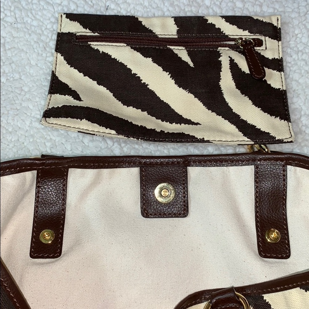 Michael Kors Zebra Print Canvas Tote Bag - Picture 4 of 8